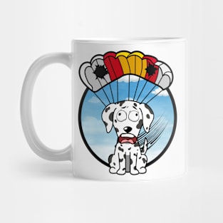 Silly dalmatian dog has a broken parachute Mug